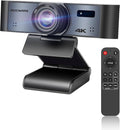 4K Webcam with Remote, RC16 Computer Camera with Microphone,1080p 60fps FHD,AI Tracking,Privacy Cover, WDR,110°FOV,8X Digital Zoom,Streaming Camera for PC/Meeting/Teaching/Zoom