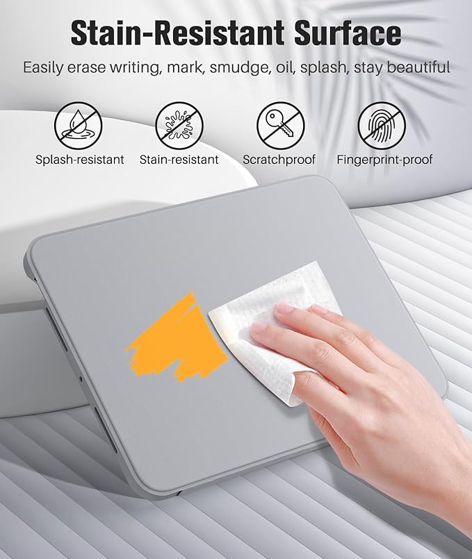 MoKo for iPad Pro 11 Inch Case (M5/M4) 2025/2024 with Pencil Holder, [Built-in Screen Protector], iPad Pro 11 M5/M4 Case with Clear Back & Magnetic Multi Angle Stand Cover, Light Gray