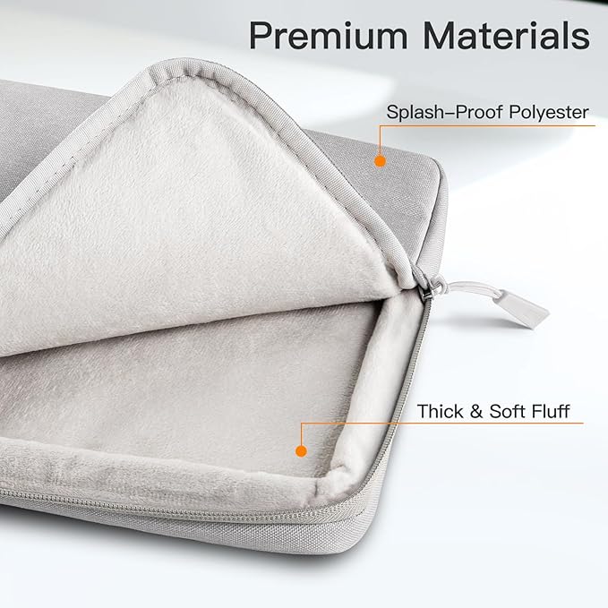 JETech Laptop Sleeve for 13-14Inch MacBook Neo (A18 Pro), MacBook Air/Pro (M1-M5) 2020-2026, 13-13.6 Inch Notebook, Waterproof Shock Resistant Bag Case with Accessory Pocket (Light Grey)