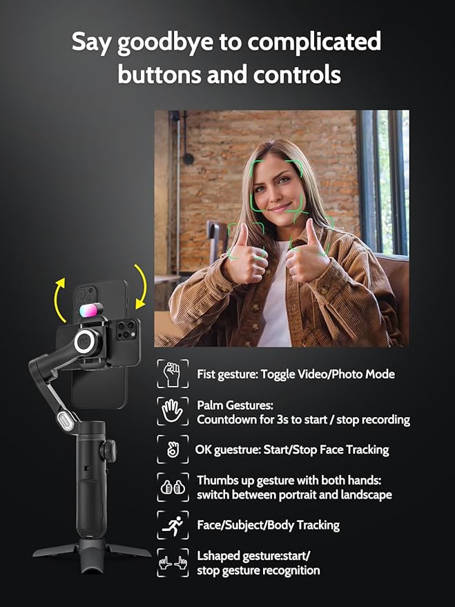 AOCHUAN 3-Axis Gimbal Stabilizer for Smartphone Smart X Pro Kit & T20 Complete Tripod