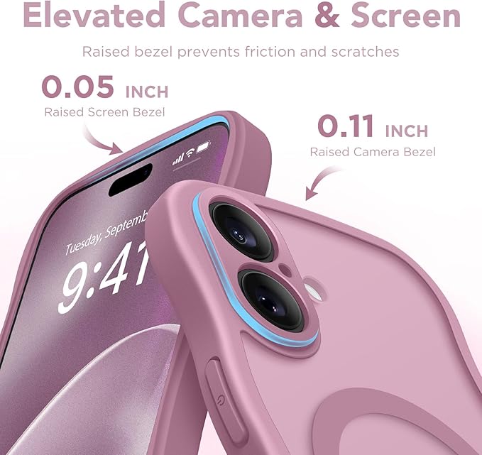 CAPRARO Magnetic for iPhone 17 Case for Women Girls, Upgraded [Full Camera Protection] [Compatible with MagSafe] Cute Wave Translucent Matte Phone Case for iPhone 17, Black Currant
