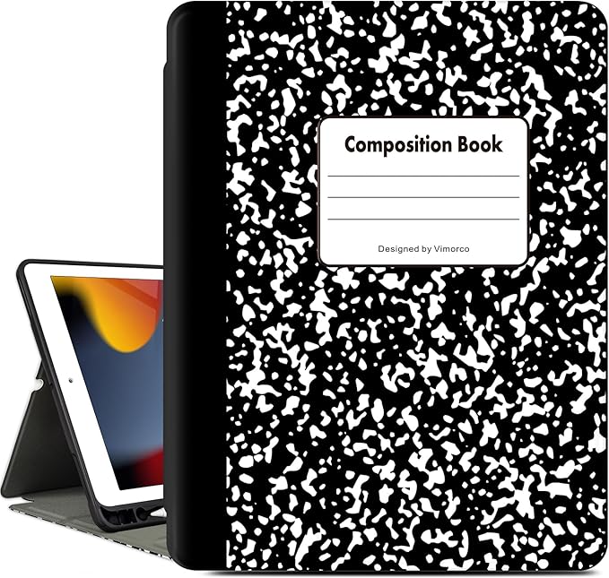 Vimorco Case for iPad Air 3rd Gen 2019,for iPad Pro 10.5 inch 2017/2019,for iPad 9th/8th/7th Generation 10.2 inch,4 Viewing Angles,Pencil Holder,Full Protective Cover,Auto Sleep/Wake,Composition Book
