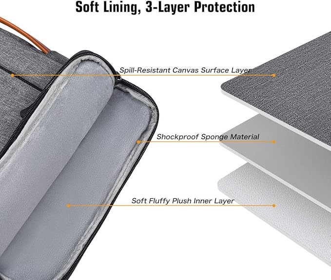 Waterproof Drawing Tablet Sleeve Case Compatible with Huion KAMVAS Pro 16, Wacom Cintiq 16/ Cintiq Pro 17, Space Grey