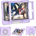Kids Case for iPad 5th/6th Generation 9.7-inch 2017/2018 Release, Lainergie iPad Air 2 Case with Screen Protector, iPad Pro 9.7 Protective Cover Lightweight Shockproof with Handle Stand, Light Purple