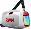 RWN Outdoor Bluetooth Speaker: 160W Loud Sound, IP67 Waterproof with 24H Playtime, Fast Charge, Bass, TWS, Portable Wireless Speakers with Light Show for House, Party, Projector, Beach (RED+White)