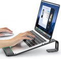 LOXP Laptop Stand for Desk, Metal Laptop Stand with Wrist Support, Ergonomic Detachable Laptop Riser, Aluminum Lectern, Computer Stand for MacBook Air Pro, HP, Dell, XPS, HP (10-17") Laptops - Black