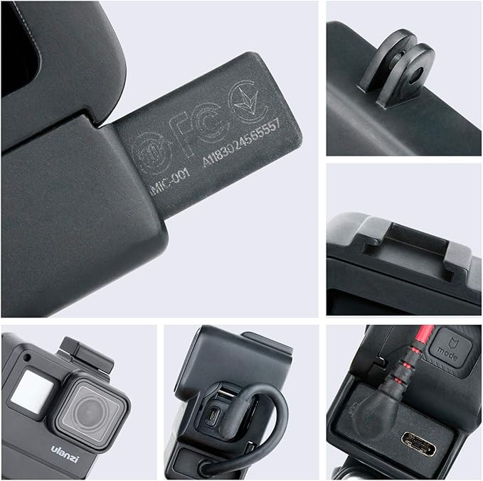 V2 Housing Case Vlogging Frame with Microphone Cold Shoe Mount Compatible for GoPro Hero 7 6 5 Mic Audio Adapter Action Camera Accessories