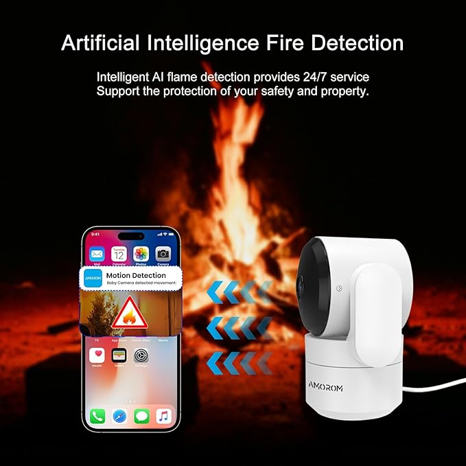 AMOROM 2 Pack 2K Indoor Security Camera Wireless, 360° Pan-Tilt Wi-Fi Pet/Baby Monitor with AI Motion Detection, Night Vision, Phone App, Cloud & SD Storage (5G/2.4G Hz)