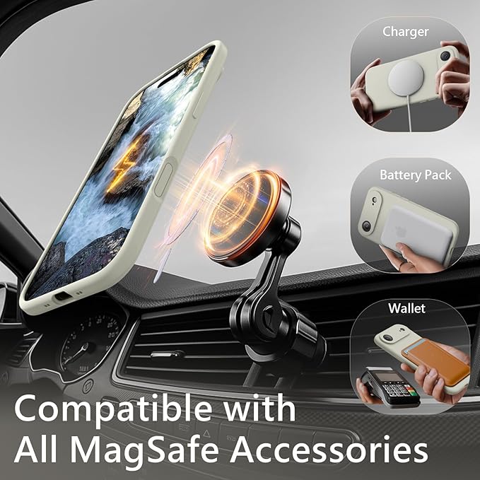 FireNova Magnetic for iPhone Air Case, Compatible with MagSafe, [Integrated Silicone Camera Control Button] [Camera Protection] Microfiber Lining Phone Case for iPhone 17 Air, 6.5", Stone