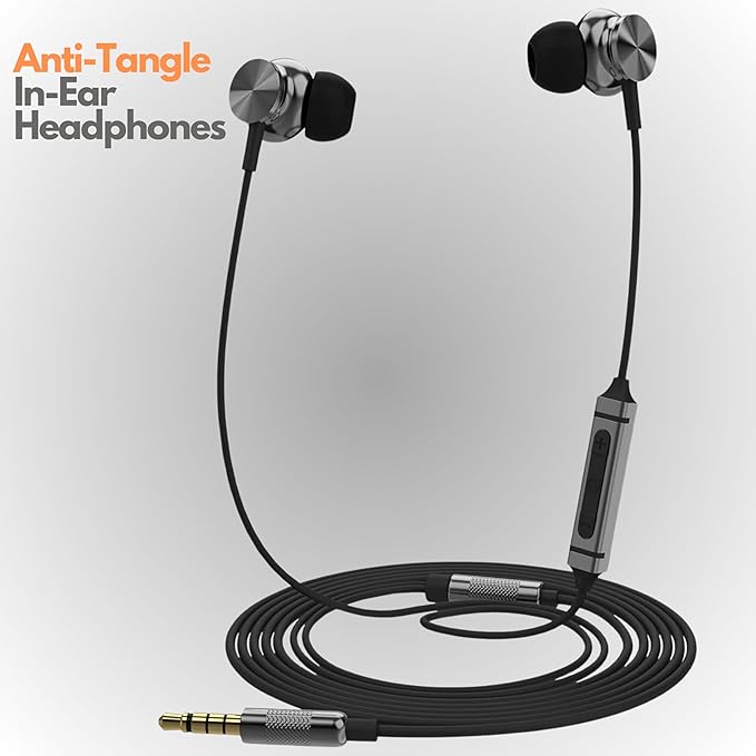 Betron BS10 Earphones Wired Headphones in Ear Noise Isolating Earbuds with Microphone and Volume Control Powerful Bass Driven Sound, 12mm Large Drivers, Ergonomic Design