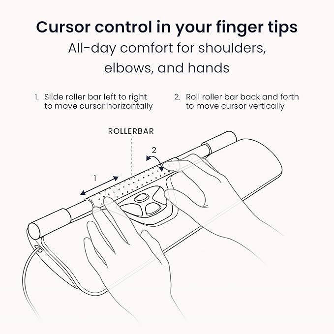 Contour RollerMouse Red Ergonomic Mouse for Shoulder Forearm Wrist Strain Relief for RSI Carpal Tunnel Centered Rollerbar 6 Customizable Buttons 10 Speed Settings Mac/PC Compatible - Wired - Regular
