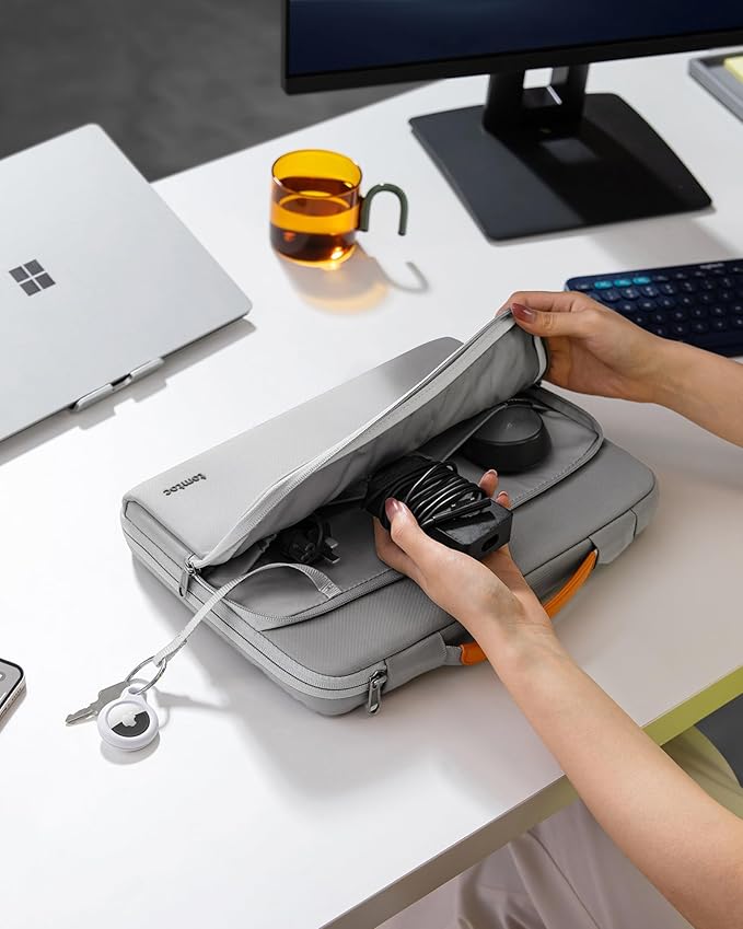 tomtoc 360° Protective Laptop Sleeve for 13.5-14.4 Inch Surface Laptop 6/5/Studio 2/1, Surface Book, Water-Resistant Shockproof Carrying Case Bag for Acer Aspire/Swift, ASUS Vivobook/Zenbook 14, Black