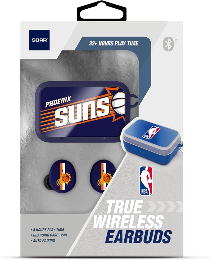 SOAR NBA Wireless Sport Earbuds: Comfortable Fit & Convenient Charging