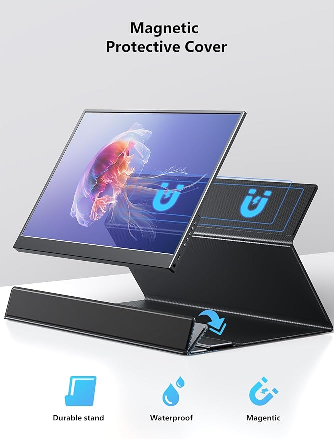 Portable Monitor, 14 inch 3:2 QHD IPS Laptop Display, Dual USB C HDMI Laptop Screen Extender, 2160 * 1440P Gaming Display with 2 Speakers, Travel Monitor for Laptop PS4/5 PC Phone Xbox Switch