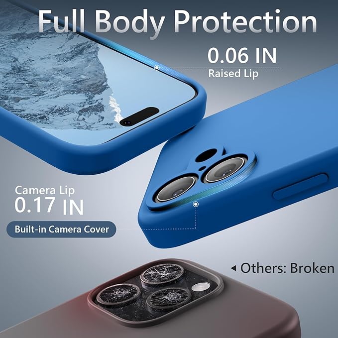 FireNova Magnetic for iPhone 17 Case, Compatible with MagSafe, [Integrated Silicone Camera Control Button] [Camera Protection] Anti-Scratch Microfiber Lining Phone Case, 6.3", Blue
