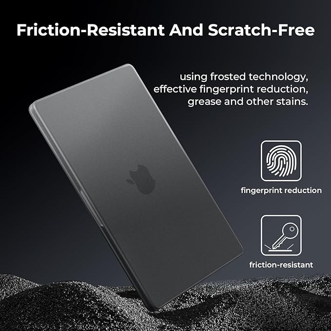 BlueSwan for MacBook Pro 14 inch Case, 2026-2021 M5 M4 M3 M2 M1, Anti-Scratch Flexible Protective Laptop Cover with Grippy Matte Texture, Slim and Easy Installation, Frosted Black