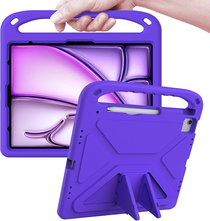ATOOZ Kids Case for iPad air 13 inch 2024 2025 2026 (M2 M3 M4) / iPad Pro 13 inch (M4 M5), Cover with Shockproof Handle Stand for iPad Pro 13 7th /8th Gen 13" Tablet (Purple)