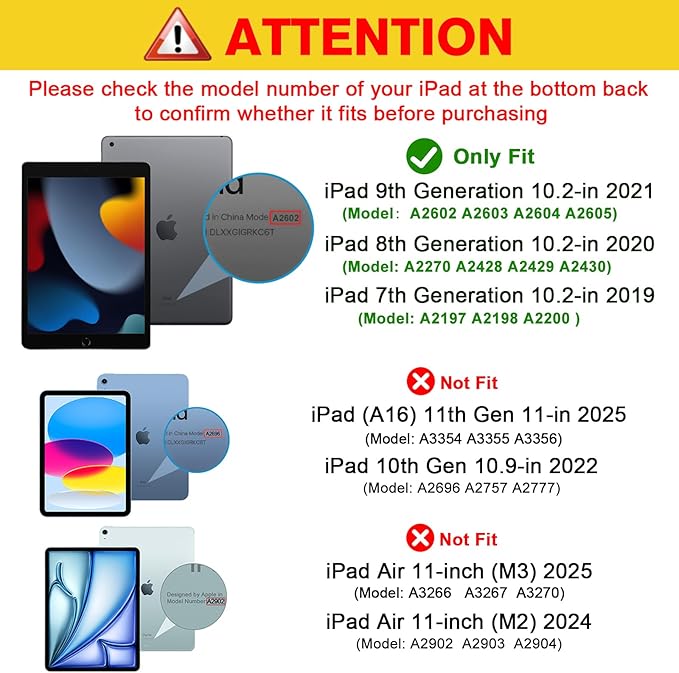 Case for iPad 9th Generation (2021) / 8th Generation (2020) / 7th Gen (2019) 10.2 Inch, Auto Wake/Sleep Supports Pencil Holder Magnetic Clasp Stand Cover, Red