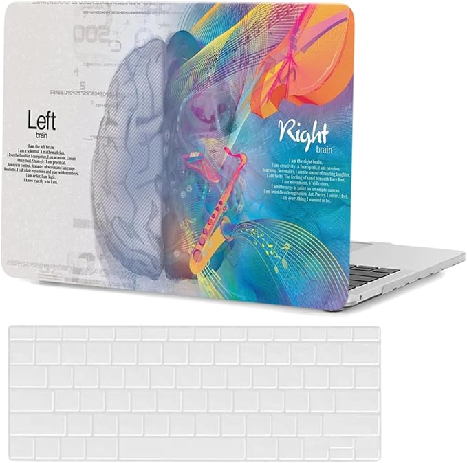 Shell Compatible with MacBook Pro 15 Inch Case 2019 2018 2017 2016 Release Model A1990 A1707 with Touch Bar Touch ID, Plastic Protective Laptop Hard Case & Keyboard Cover,Left & Right Brain