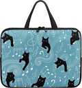 10 Inch Laptop Sleeve, Music Note Black Cats Laptop Cover Computer Bag Tablet Carrying Case with Handle, Durable Tote Bags Notebook Case Handbag Briefcase Shoulder Bag for Business/School