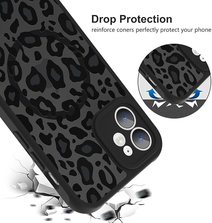 KANGHAR Case for iPhone 11 Phone Case [Compatible with Magsafe] Leopard Printed Pattern Cute Cheetah Protective Magnetic Case for Girls Women Men 6.1"