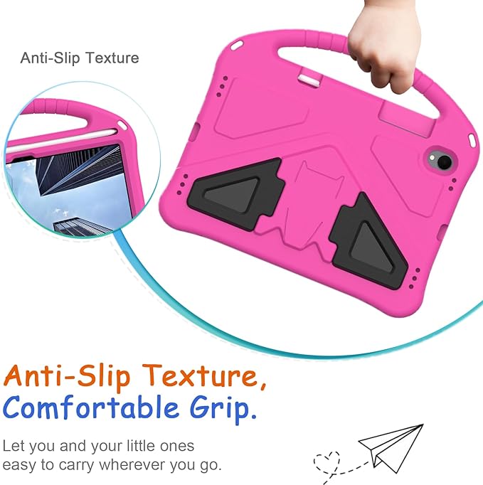 Kids Case for Samsung Galaxy Tab S11 2025 11" Tablet, Techcircle Light Weight Shock Proof EVA Foam Handle Rugged Stand Protective Case, Rose