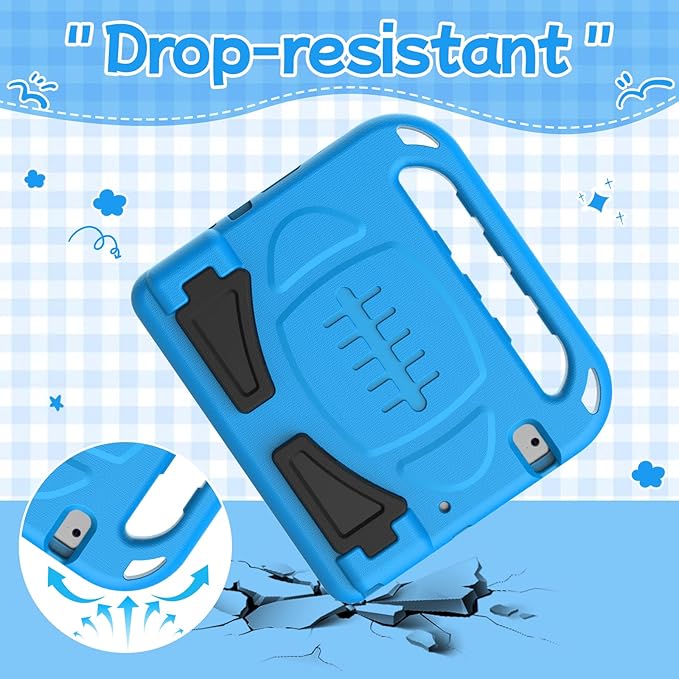 BMOUO Kids Case for iPad 6th/5th Generation (iPad 9.7-inch, 2017/2018), iPad 9.7/Air 2 Cas e with Screen Protector, Shockproof Handle Stand iPad 6th 5th Generation Case for Kids, Blue