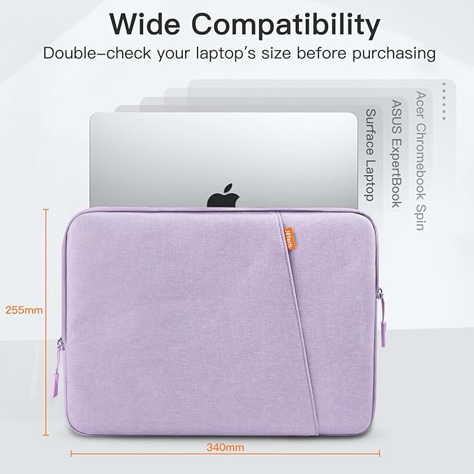 JETech Laptop Sleeve for 13-14Inch MacBook Neo (A18 Pro), MacBook Air/Pro (M1-M5) 2020-2026, 13-13.6 Inch Notebook, Waterproof Shock Resistant Bag Case with Accessory Pocket (Light Purple)