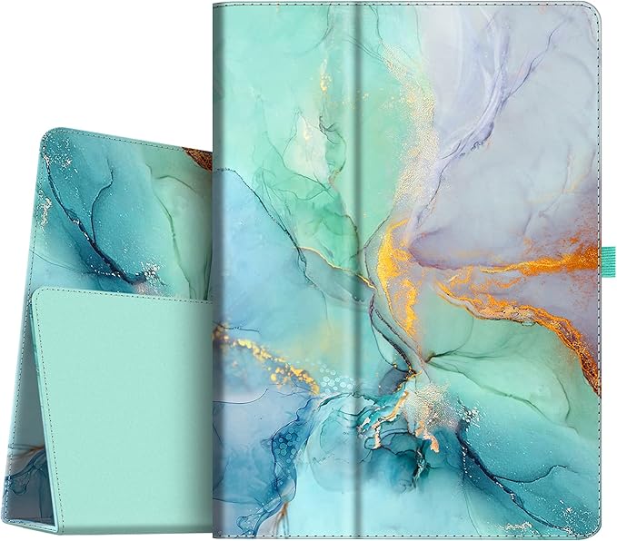Fintie Folio Case for iPad Pro 12.9 (2nd Gen) 2017 / iPad Pro 12.9 (1st Gen) 2015 - [Corner Protection] Premium PU Leather Smart Stand Protective Cover with Auto Sleep/Wake (Emerald Marble)