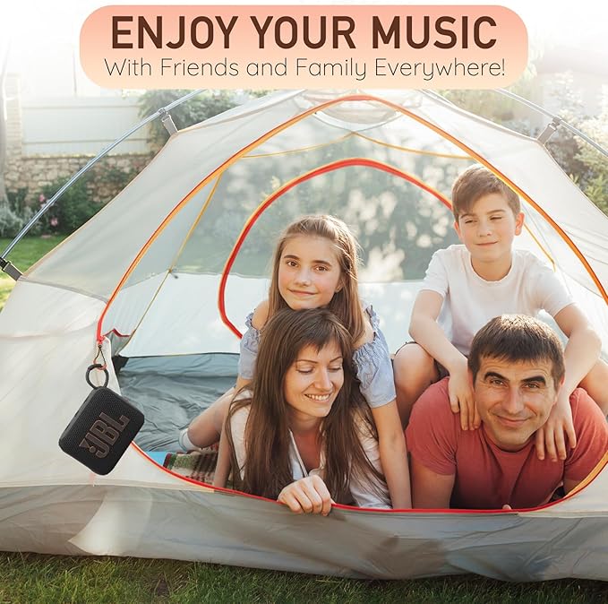 JBL Go 4 Portable Bluetooth Wireless Speaker, IP67 Waterproof and Dustproof Built-in Battery - Blue - Boomph's Comprehensive Ultimate Performance Cloth Solution for Your On-the-Go Sound Experience