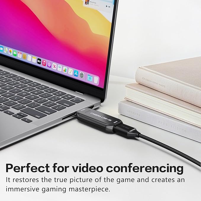 VIXLW Cam Link 4K – External Capture Card for DSLR Camcorder ActionCam as Webcam, HDMI to USB 3.0, Meet/Stream/Record in 4K60/1080p120, Easy Connect for OBS/Zoom, Windows/Mac