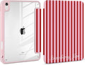 Case for iPad Air 13 inch 2026 M4 2025 M3 2024 M2 Release with Pencil Holder Slim Cute Striped Trifold Stand Cover with Clear Back Auto Sleep Aesthetic Preppy Design for Girls Women, Stripe