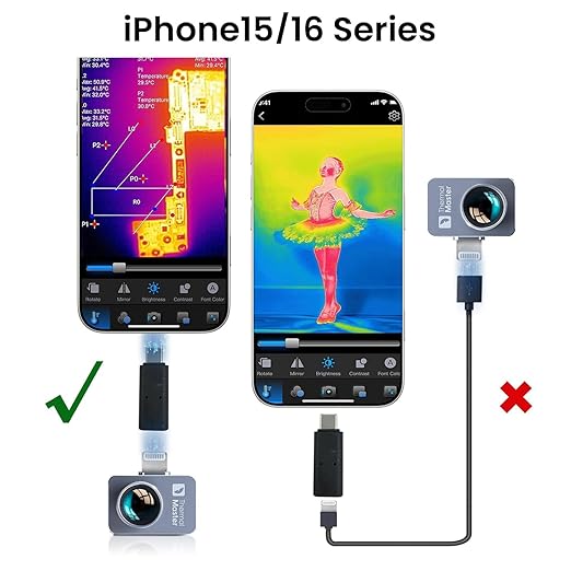 Thermal Camera for iPhone, P2 Pro Thermal Imager with Macro Lens, 512×384 IR Resolution Infrared Camera, 15X Zoom, -4℉ to 1112℉ Temp Range Thermal Imaging Camera for iOS Lightning