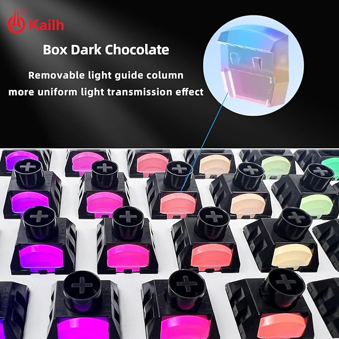 Kailh Box Dark Chocolate Linear Switch,5-Pin 55gf RGB SMD Full POM Material Pre-Lubed Key Switches for Mechanical Gaming Keyboard(Dark Chocolate,45pcs)