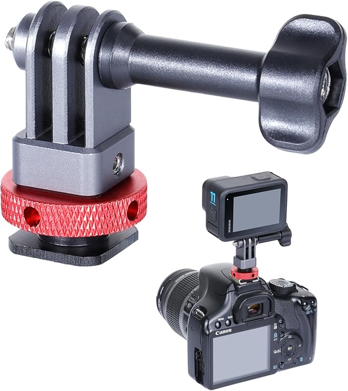 SEASKY AC02 Action Camera SLR Camera Cold hot Shoe Mount Tripod Adapter Conversion Accessory All-Metal Aluminum Alloy for GoPro Hero 13/12/11/10/9, for DJI Action 6/5 Pro 4/3, for Insta360 Ace Pro 2