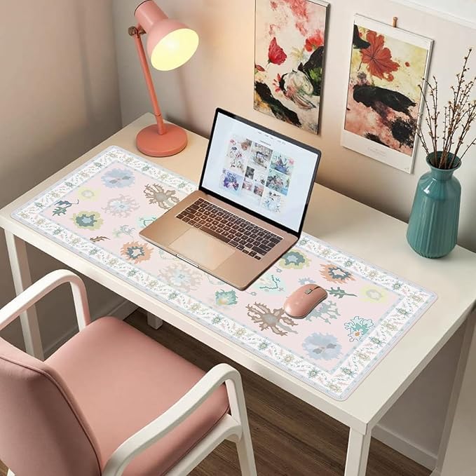 Baziabbo Pink Ozarks Desk Mat,XXL Extended Big Mouse Pad,Gaming Mousepad with Stitched Edge,Non-Slip Rubber Base Keyboard Desk Pad for Home Office Study Game