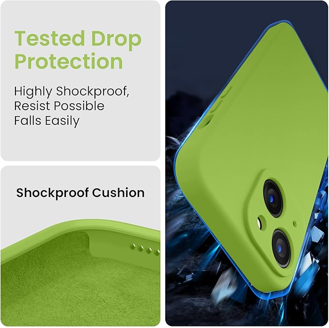 FireNova Designed for iPhone 15 Case, Silicone Upgraded [Camera Protection] Phone Case, Soft Anti-Scratch Microfiber Lining Inside, 6.1 inch, Sprout Green