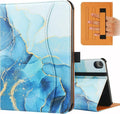 iPad mini 6th Generation Case 8.3 Inch 2021, Premium PU Leather Folio Stand Smart Protective Cover, Multi-Viewing Angles and Auto Wake & Sleep Function for iPad mini 6th Gen（Blue Marble