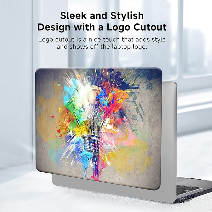 Funut Compatible with MacBook Air 13 inch Case 2022 2021 2020 2019 2018 A2337 M1 A2179 A1932 Touch ID,MacBook Air M1 Cover Protective Plastic Hard Shell Case + Keyboard Cover,11Creative Lamp