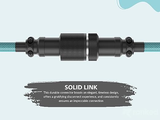 Ranked Coiled Keyboard Cable | Handcrafted Double-Sleeved Braided Cable | USB Type C to A | 5-Pin Aviator Connector for Custom Mechanical Gaming Keyboard | Support Fast Charge 20W (Ranked Blue)