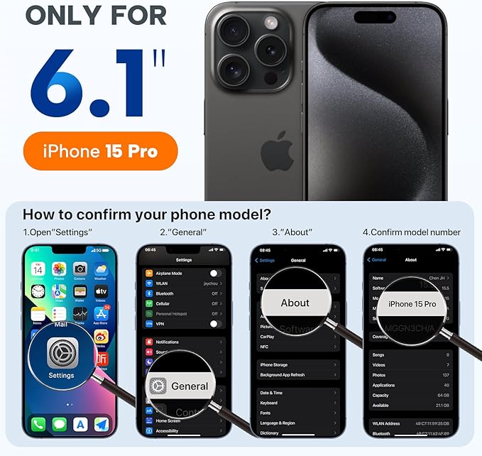 Miracase Magnetic for iPhone 15 Pro Case, [Soft Anti-Scratch Microfiber Lining], Magnetic for MagSafe, Liquid Silicone Shockproof Drop Protection Phone Case for 15 Pro, Blackcurrant