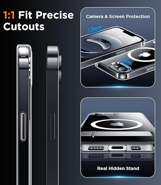 Magnetic Compatible with SE4 Case, [Built-in Invisible Kickstand][Military Grade Shockproof] Slim Thin Phone Case