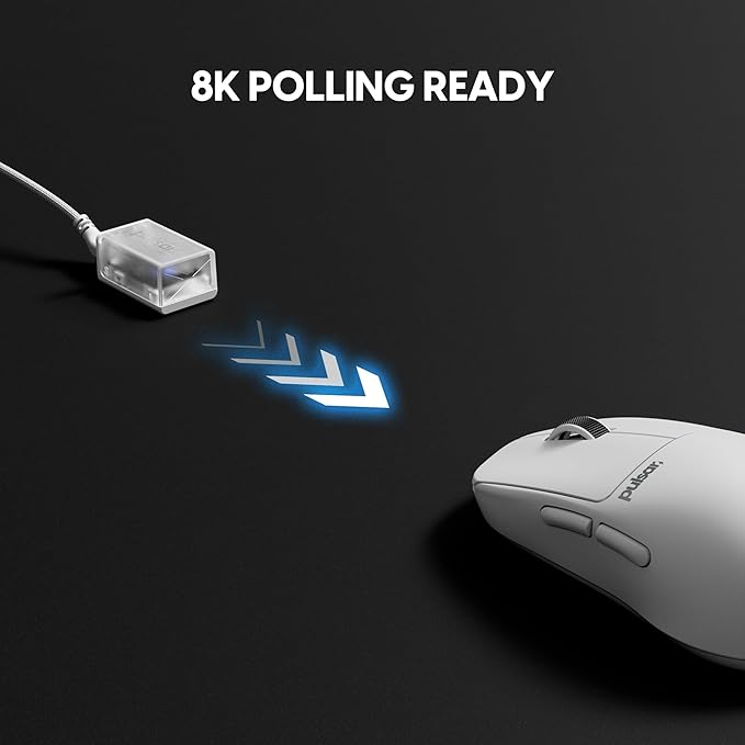 Pulsar Gaming Gears X2H Crazylight Wireless Gaming Mouse, Ultra Lightweight 1.51 oz (43g), Optical Switch, 32000 DPI, 750 IPS, XS-1 Sensor, 8k Compatible (Medium, Uyuni White)