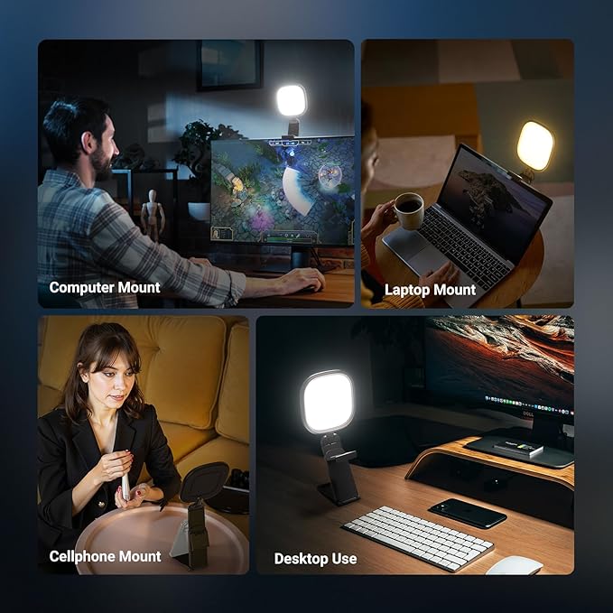 NEEWER BASICS 2Pcs 5" 10W LED Streaming Light, Bi Color Edge Lit Full Screen CRI95 USB Lamp with Multifunction Desk Stand, Monitor Laptop Computer Webcam Video Conference Zoom Recording Lighting, NL10