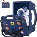 AKABEILA Compatible with Huawei MediaPad T5 10.1/Lenovo Tab M10/Lenovo Tab P10 Tablet Case, Kids Lightweight Shockproof Protective Case with Shoulder Strap & Stand Handle - Navy Blue