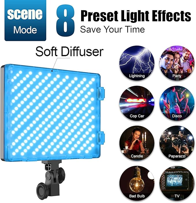 GVM RGB LED Video Lights Photography Lighting Kit, 50W Bi-Color 3200K-5600K Studio Lights, 2-Packs 672 Led Beads APP Control Film Lights Panels for Videography/Streaming/Gaming/YouTube CRI 97+