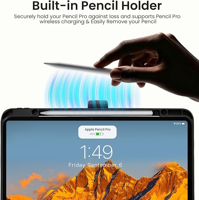 Handcrafted Case for iPad Air 13 Inch M4/M3/M2 (2026/2025/2024) with Pencil Holder & Hand Strap & Pocket,Magnetic Clasp,Multi Angles Stand,Protective Folio Cover,Auto Sleep/Wake,Brown