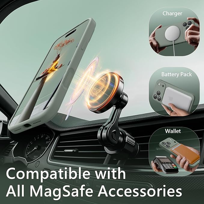 FireNova Magnetic for iPhone 17 Pro Case, Compatible with MagSafe, [Integrated Silicone Camera Control Button] [Camera Protection] Anti-Scratch Microfiber Lining Phone Case, 6.3", Calke Green