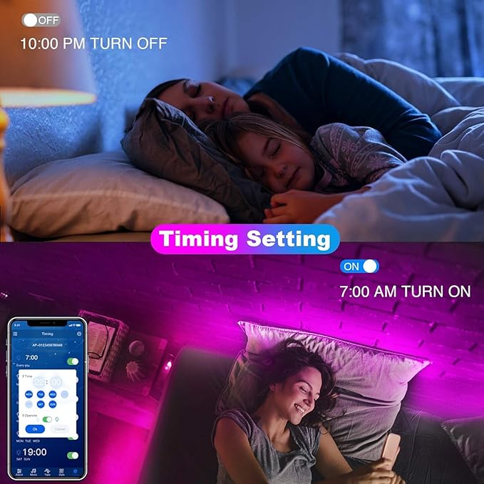 dalattin Led Lights for Bedroom 400ft, Smart Led Strip Lights with App Control Remote, RGB LED Light Strips, 24V Led Strip Lights for Room and Holiday Decoration(4 Rolls of 100ft)