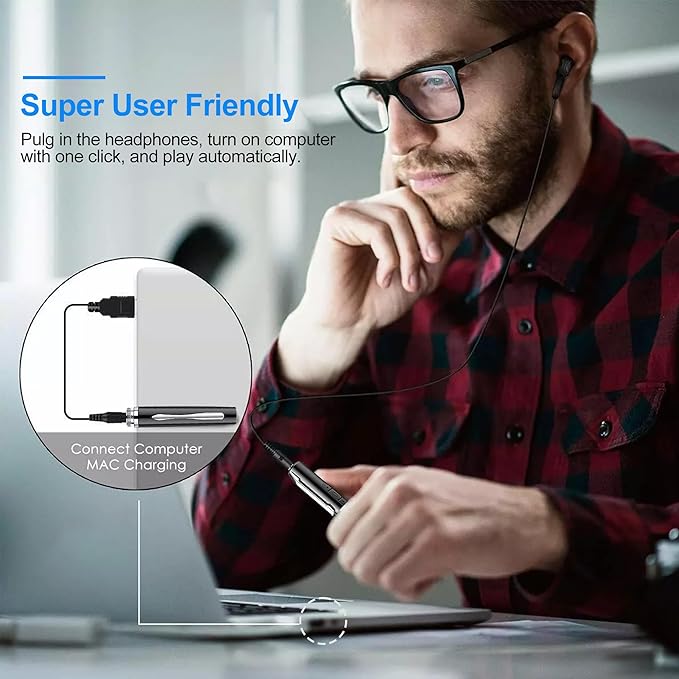 64GB Digital Voice Recorder - Voice Activated Audio Recorders, Voice Recording Device with Playback, Portable Taking Device with Noise Reduction, Smart Recorder for Meeting/Course/Lectures